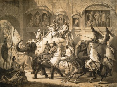 Una calle en Lahore (marzo de 1842) de Louis Henri de Rudder