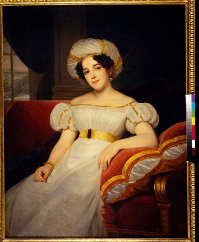 Retrato de la princesa Natalya Stepanovna Golitsyna, nee Condesa Apraksina (1794-1890). Pintura de Louis Hersent (1777-1860), óleo sobre lienzo de Louis Hersent