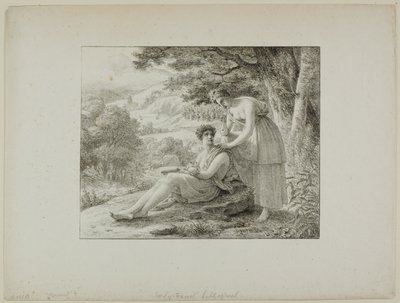 Dos figuras en un paisaje de Louis Hersent
