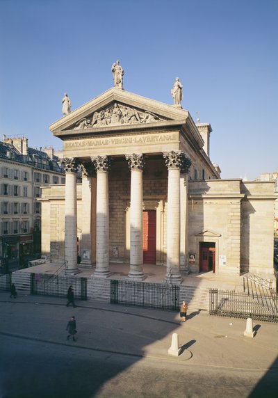 Fachada de la Iglesia de Notre-Dame de Lorette, construida entre 1823-36 de Louis Hippolyte Lebas