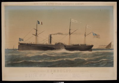 New York  Havre Steam Navigation Company U.S. Mail Steamship Humboldt, D Lines, Comandante de Louis Honore Gamain