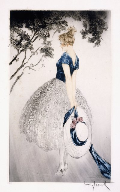 En el nido, c.1922 (aguafuerte y punta seca) de Louis Icart