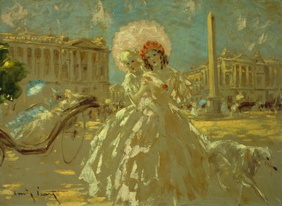 Place de la Concorde (óleo sobre lienzo) de Louis Icart
