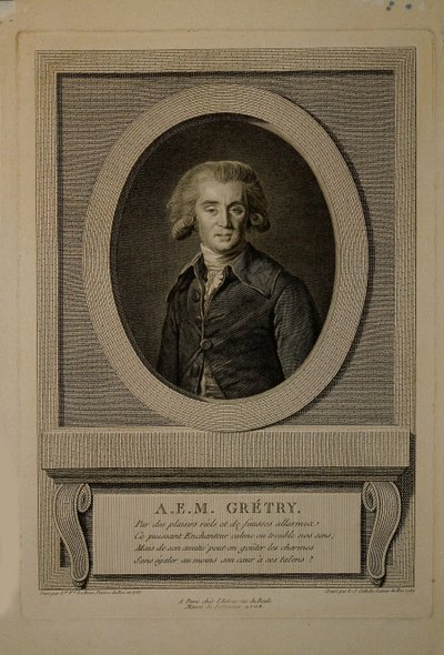 Retrato del compositor André Ernest Modeste Grétry, 1741-1813, 1786 de Louis Jacques Cathelin
