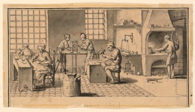 Taller de batidor de oro para la Enciclopedia de Diderot de Louis Jacques Goussier