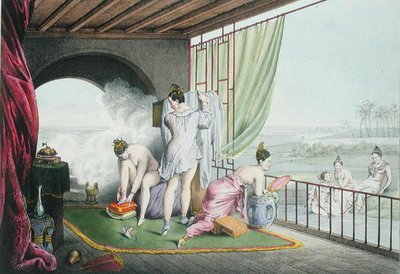 Bañistas en su tocador, publicado 1824-27 de Louis Jacques Nicolas Schaal