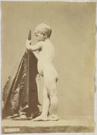 Estudio de un niño desnudo, visto de lado de Louis Jean Baptiste Igout (attributed to)