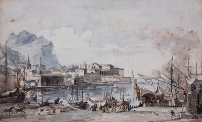 Vista del puerto de Palermo, 1777 de Louis Jean Desprez