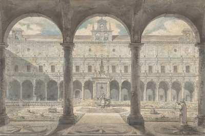 Claustro de la Certosa di San Martino, Nápoles de Louis Jean Desprez