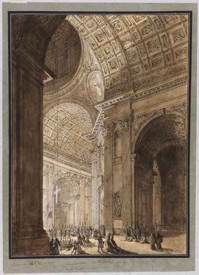 Interior de San Pedro Iluminado de Louis Jean Desprez