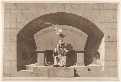 Tumba con la Muerte entronizada como una Esfinge, ca. 1779-84 de Louis Jean Desprez