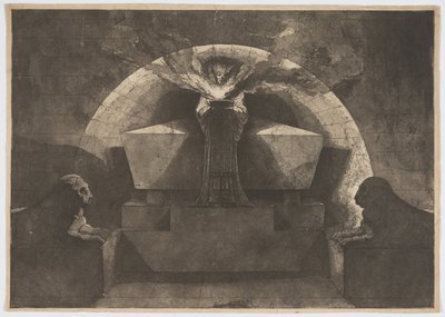 Tumba con la Muerte de pie de Louis Jean Desprez