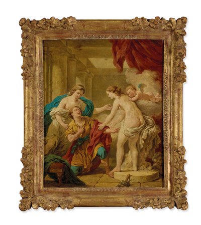 Pigmalión y Galatea (óleo sobre lienzo) de Louis Jean Francois I Lagrenee