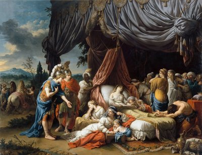 Alejandro Magno y Hefestión en el lecho de muerte de la esposa de Darío III de Louis Jean François Lagrenée