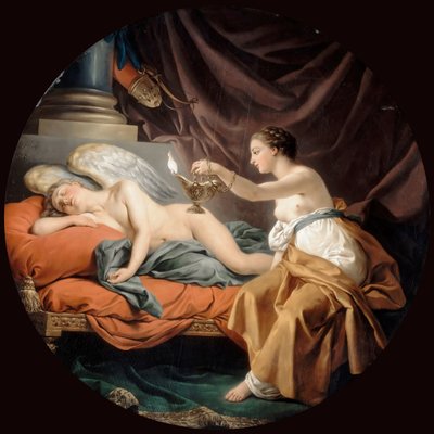 Psique sorprendiendo a Cupido dormido de Louis Jean François Lagrenée