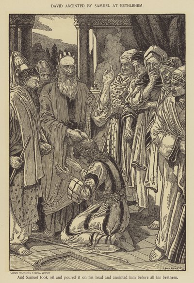 David ungido por Samuel en Belén de Louis John Rhead