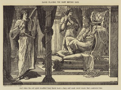 David tocando el arpa ante Saúl de Louis John Rhead