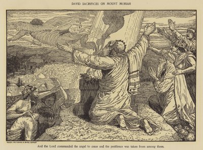David sacrifica en el Monte Moriah de Louis John Rhead