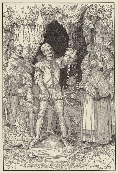 Aquí hay suficiente dinero, maestro, dijo Pequeño Juan, Para pagar la cuenta de Louis John Rhead