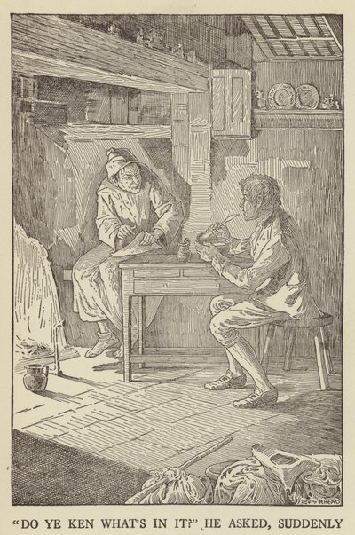 Ilustración de Secuestrado por Robert Louis Stevenson de Louis John Rhead