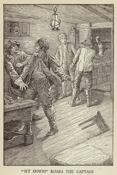 Ilustración de Secuestrado por Robert Louis Stevenson de Louis John Rhead