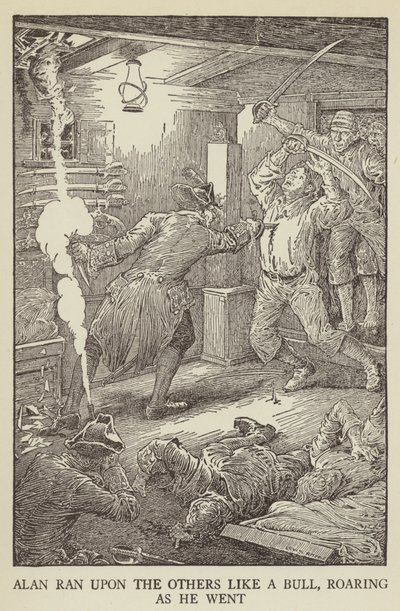 Ilustración de Secuestrado por Robert Louis Stevenson de Louis John Rhead