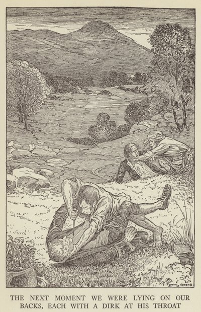 Ilustración de Secuestrado por Robert Louis Stevenson de Louis John Rhead
