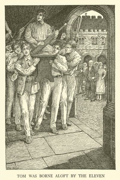 Ilustración para los Días de Escuela de Tom Brown de Louis John Rhead