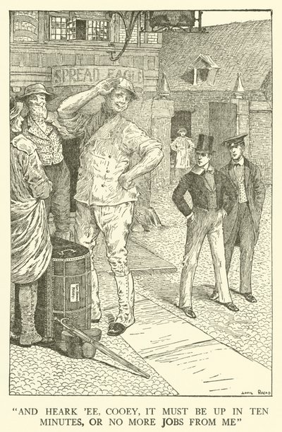 Ilustración para los Días de Escuela de Tom Brown de Louis John Rhead