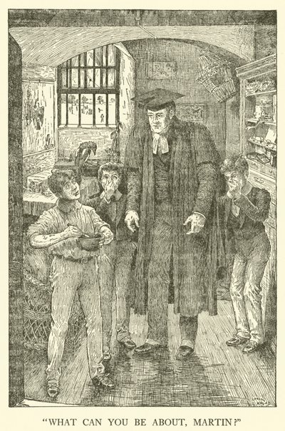 Ilustración para los Días de Escuela de Tom Brown de Louis John Rhead