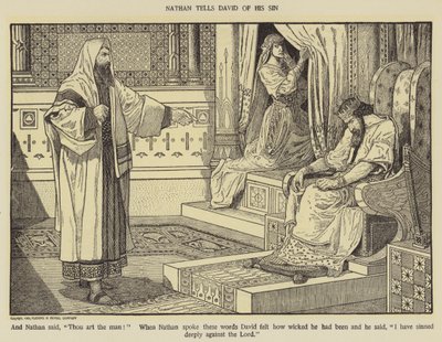 Natán le dice a David su pecado de Louis John Rhead