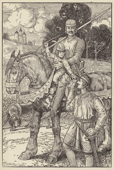 Robert dispararía con su pequeño arco a las ardillas de Louis John Rhead