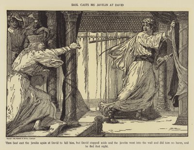 Saúl lanza su jabalina a David de Louis John Rhead