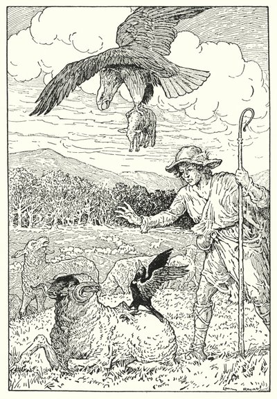El águila y el grajo (litografía) de Louis John Rhead