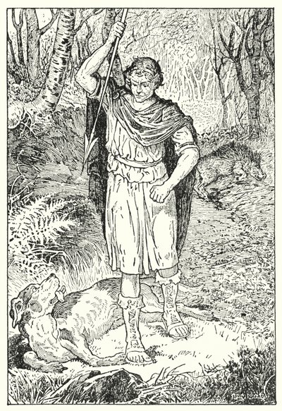 El viejo sabueso (litografía) de Louis John Rhead