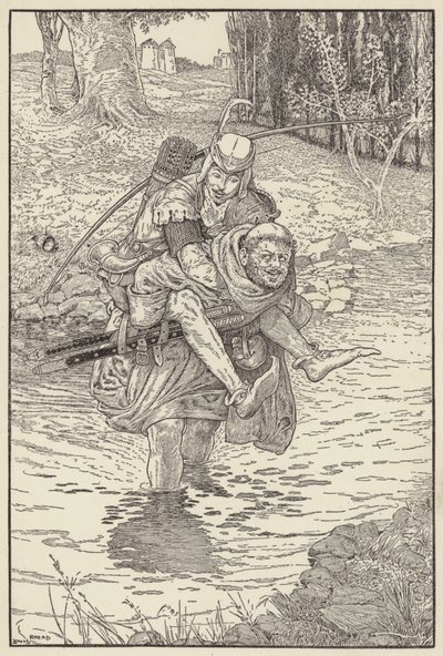 El fraile llevó a Robin en su espalda de Louis John Rhead