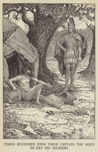 Timon entregó a su capitán el oro para pagar a sus soldados de Louis John Rhead