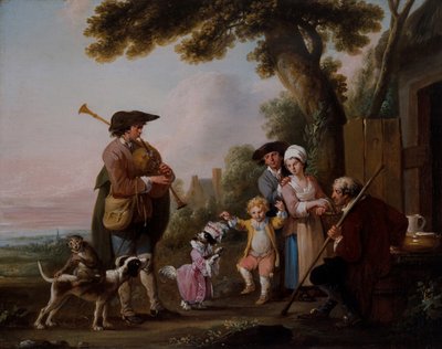 Músicos con animales actuando ante tabernas de Louis Joseph (1731 98) Watteau