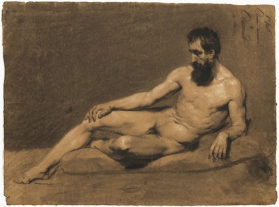 Desnudo masculino reclinado de Louis Joseph Cesar Ducornet