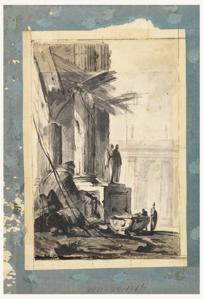 Dibujo, Fantasía de ruinas, hacia 1762 de Louis Joseph Le Lorrain