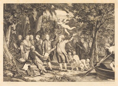 Mirabeau llega a los Campos Elíseos de Louis Joseph Masquelier after Jean Michel Moreau