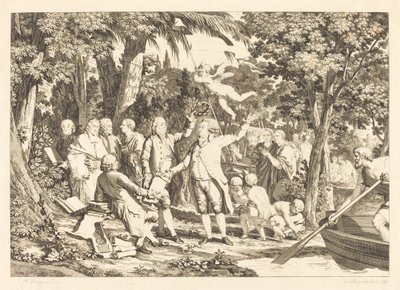 Mirabeau llega a los Campos Elíseos de Louis Joseph Masquelier after Jean Michel Moreau