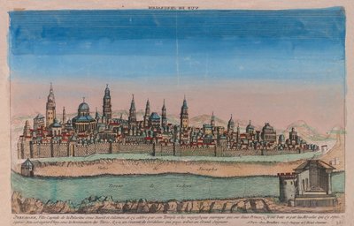 El mapa de Jerusalén Ville Capitale de la Palestine sous David et Salomon..., 1770 de Louis Joseph Mondhare
