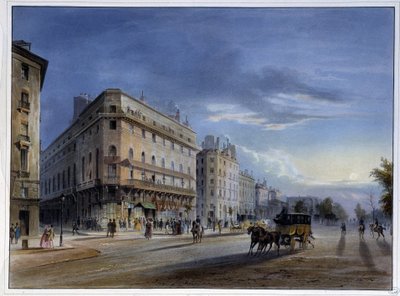 Boulevard des Italiens - en "Paris en 1837" de Arnout de Louis Jules Arnout