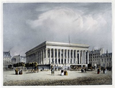 Bolsa y Tribunal de Comercio - litografía por Arnout de Louis Jules Arnout