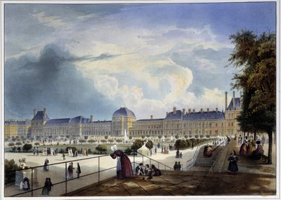 El palacio de las Tullerías - en “París en 1837” de Arnout de Louis Jules Arnout