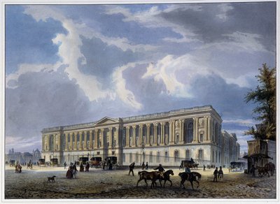 Vista de la Columnata del Louvre - en "Paris en 1837" por Arnout de Louis Jules Arnout
