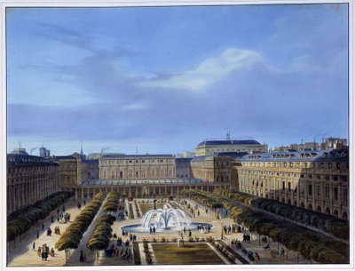 Vista del Jardín del Palacio Real en “Paris en 1837” por Arnout de Louis Jules Arnout