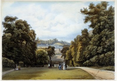 Chateau de Saint Cloud, lado del Parc. En “Paris et ses environs” de Louis Julien Jacottet
