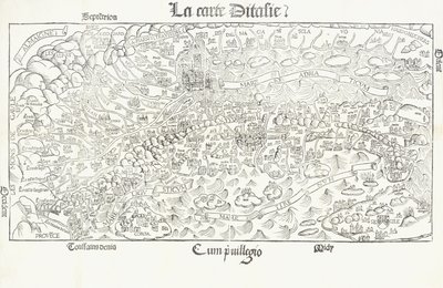 El mapa de Italia, c.1830 de Louis Julien Jacottet